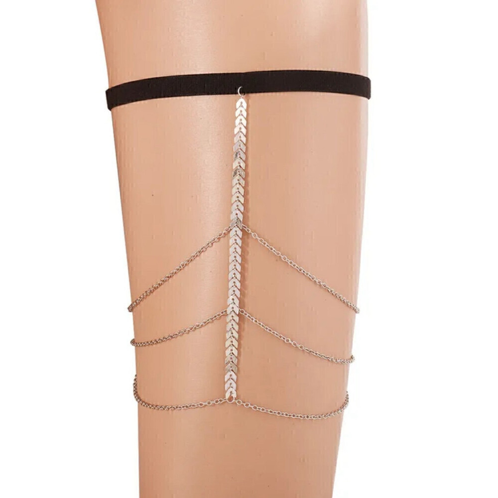 Layered Leg Chain In Silver